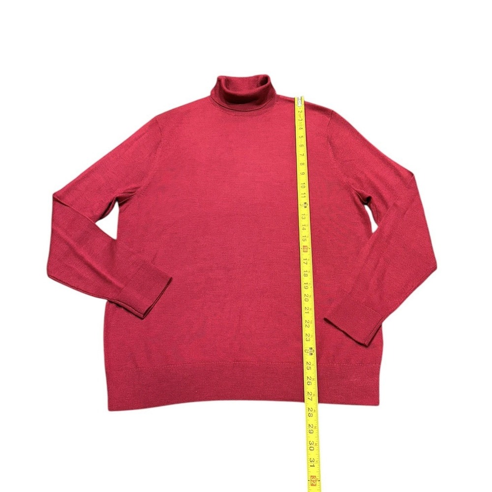 Banana Republic Sweater Mens L Dark Red Italian Merino Wool Baruffa Turtleneck - Picture 4 of 7